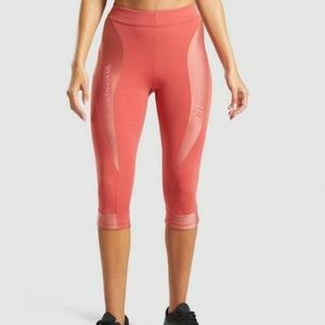Gymshark Turbo Cropped Leggings Brick Red Medium